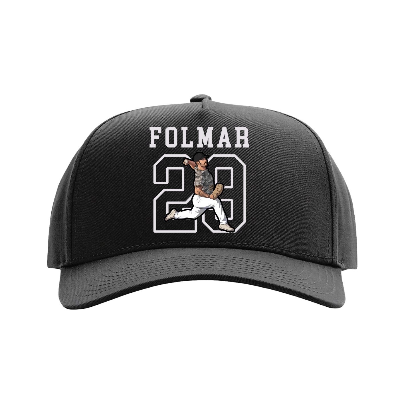 Full Fabric Five-Panel Champ Cap — Shirsey in Black