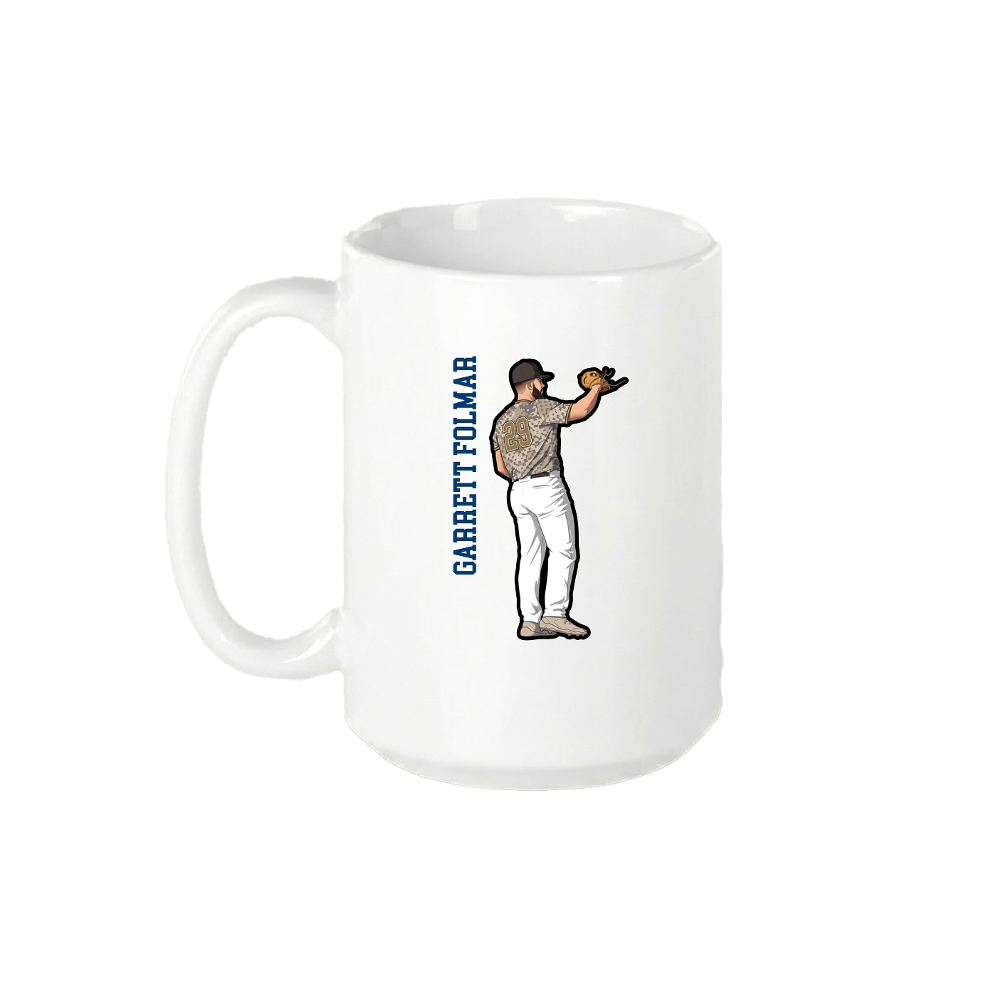 15oz Coffee Mug — Name Vertical in White