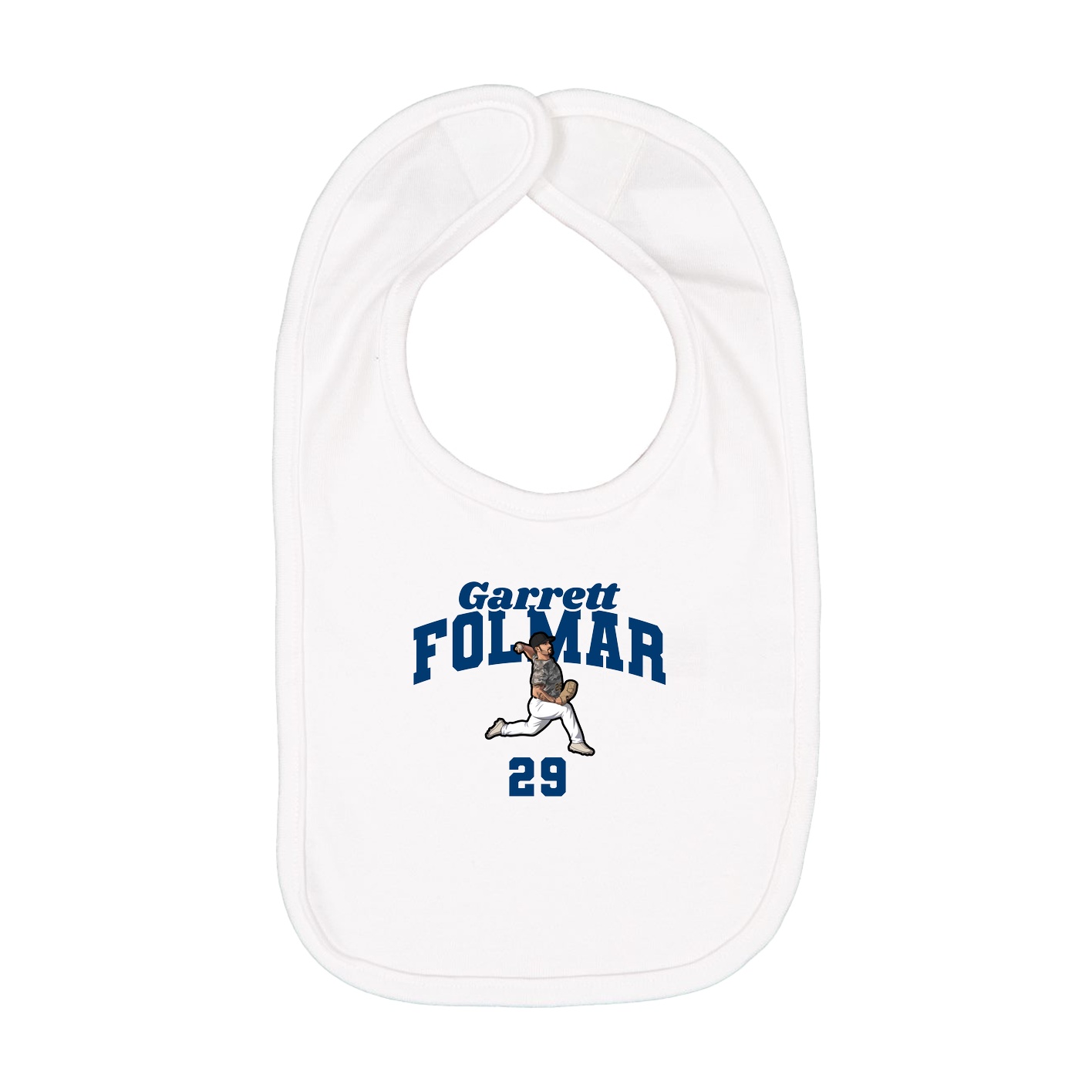 Infant Bib — Signature Arch in White