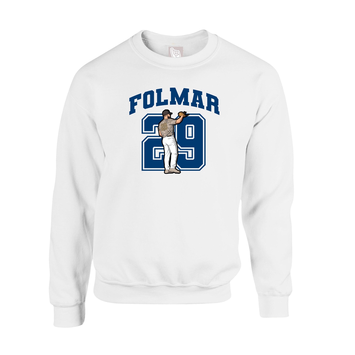 Fleece Crew — Number in White