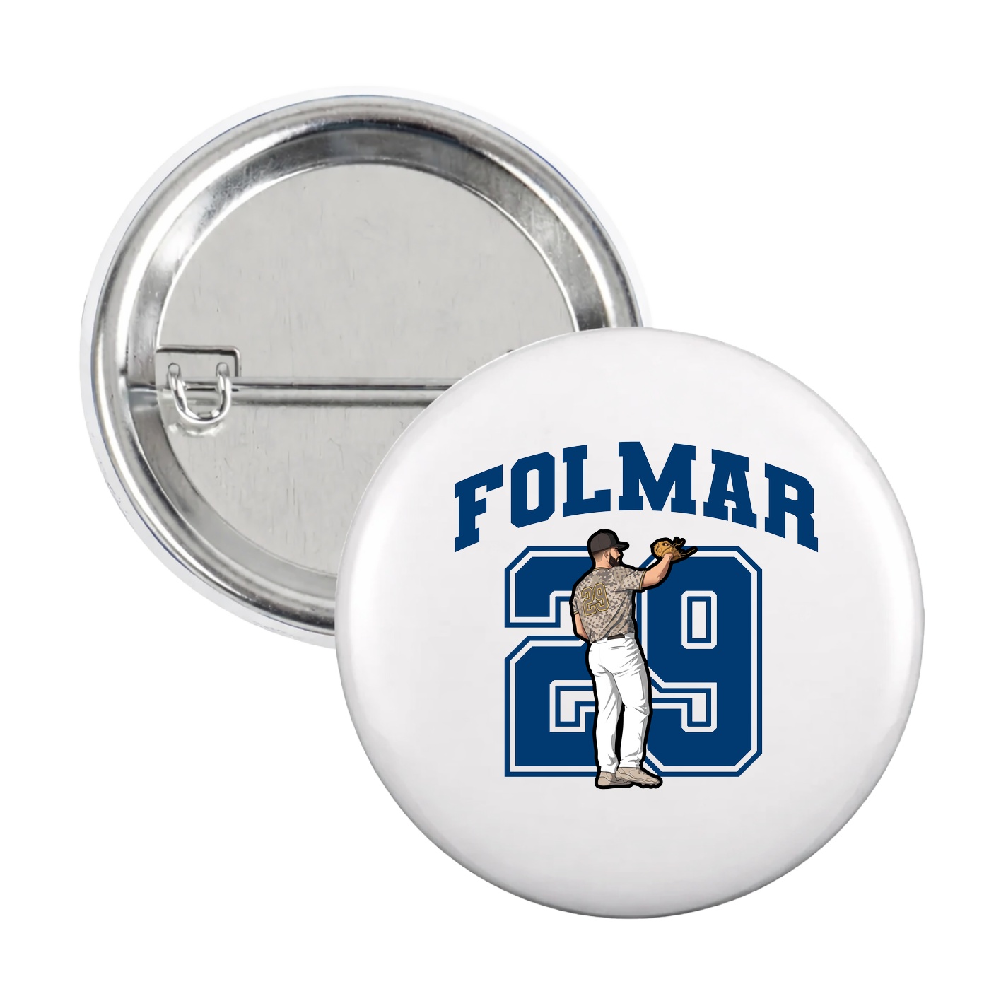 Game Day Button — Number in White