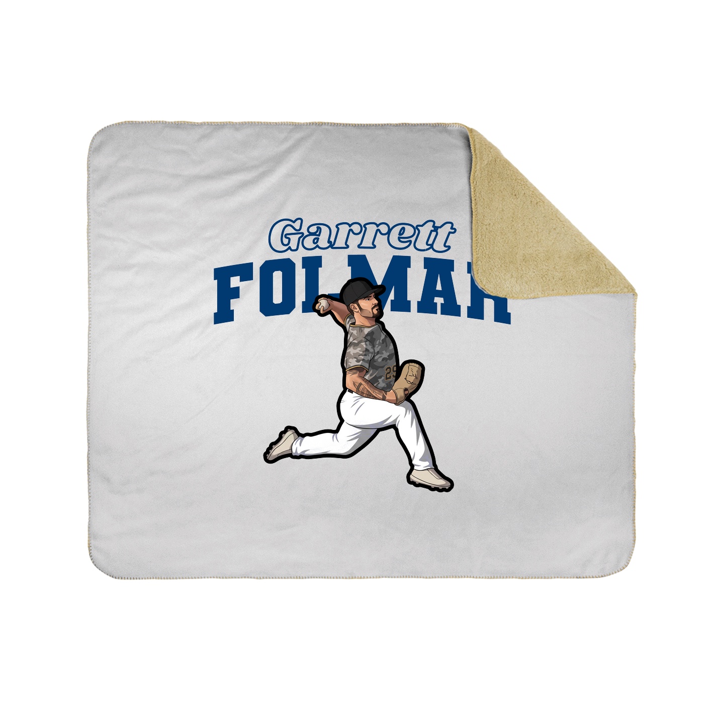 Throw Blanket — Name Arch in White