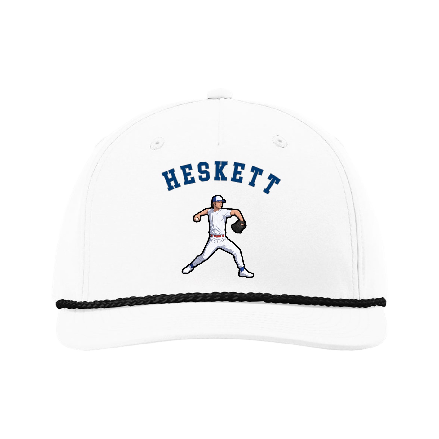 Five-Panel Classic Rope Cap — Shirsey Arch in White