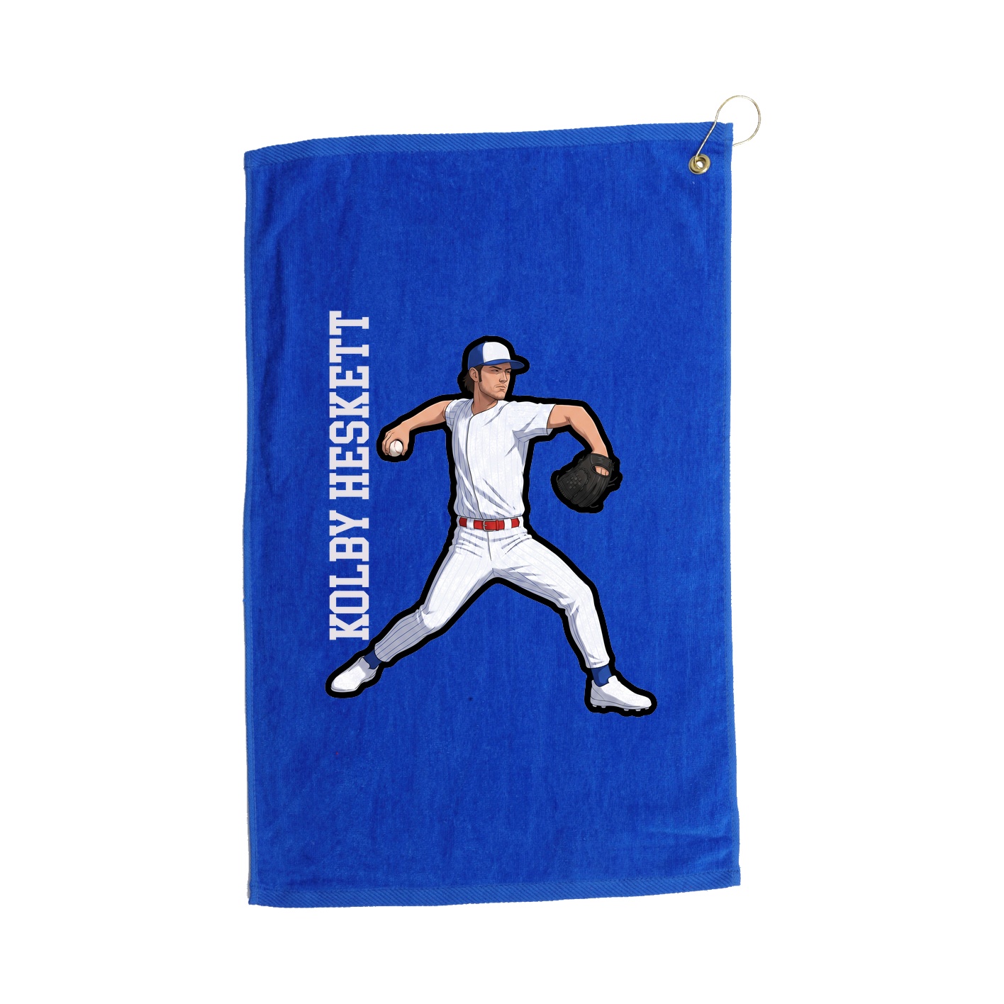 Golf Towel — Name Vertical in Royal
