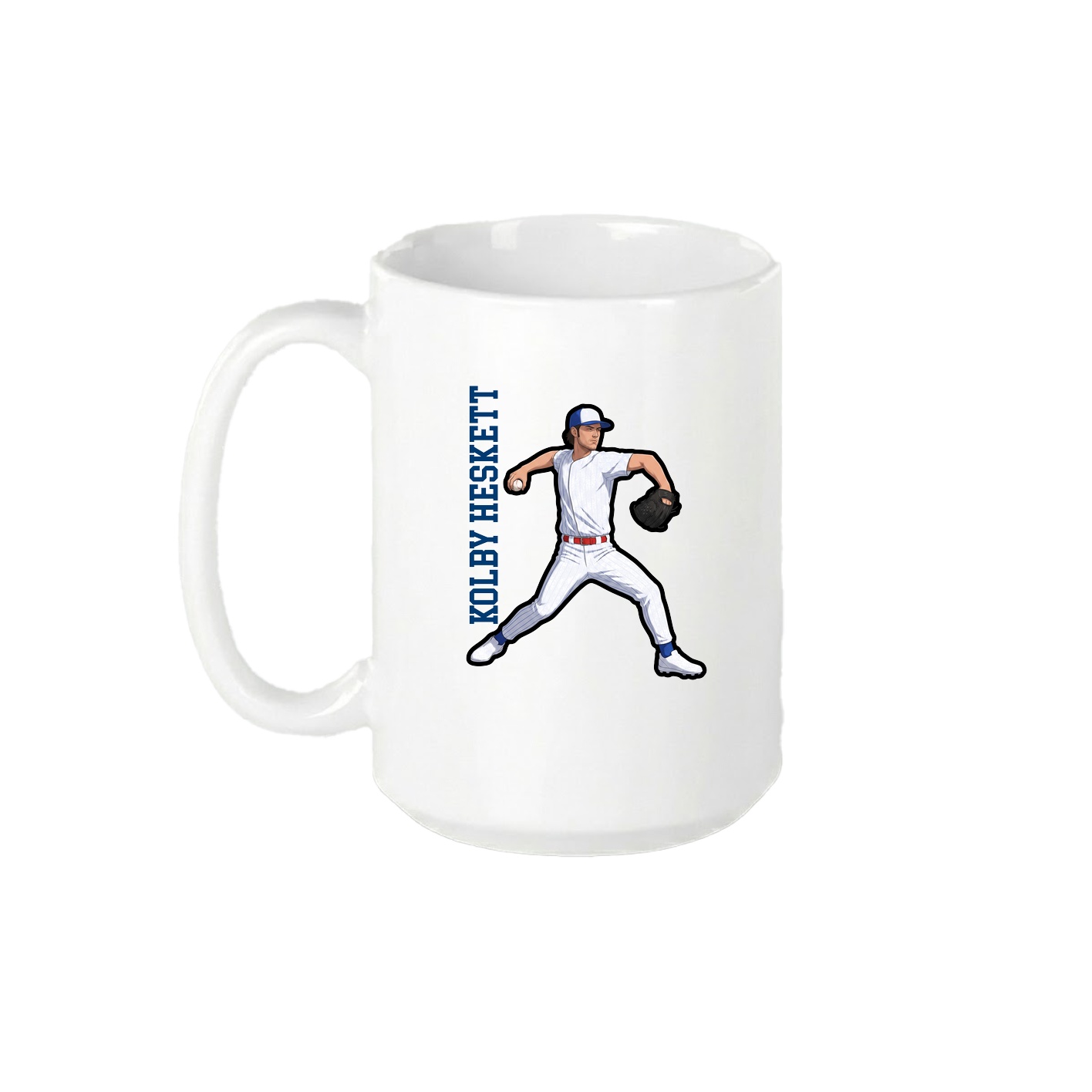 15oz Coffee Mug — Name Vertical in White