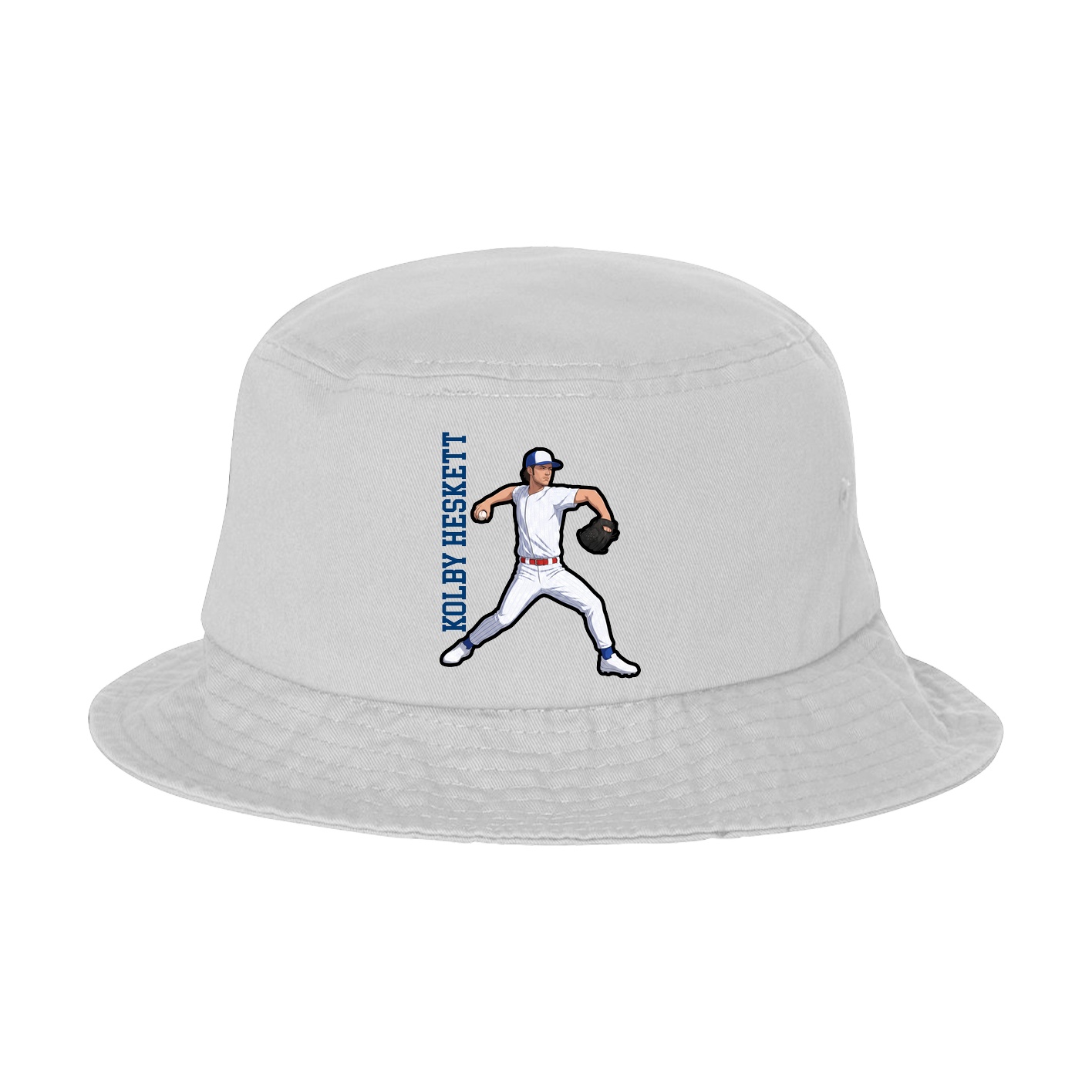 Bucket Cap — Name Vertical in White