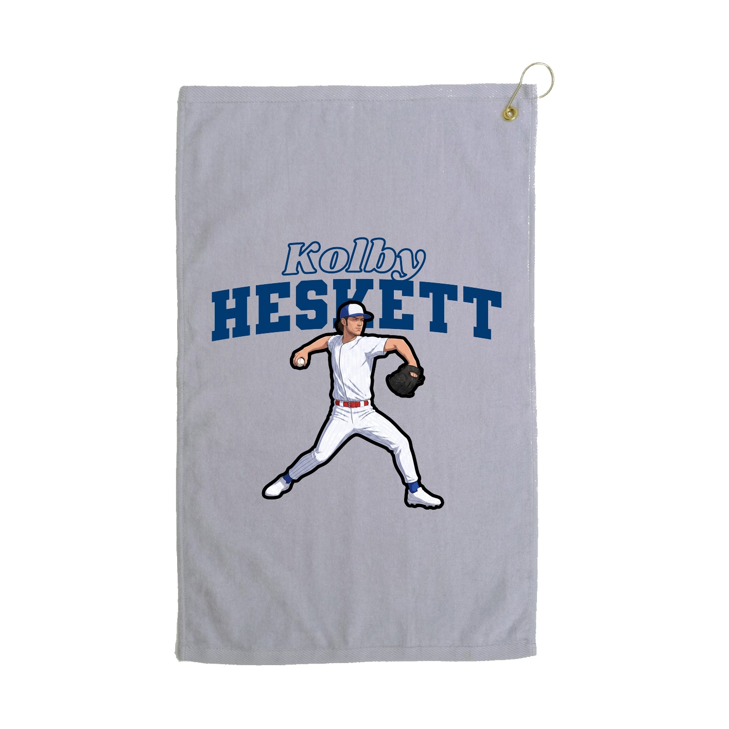 Golf Towel — Name Arch in Grey