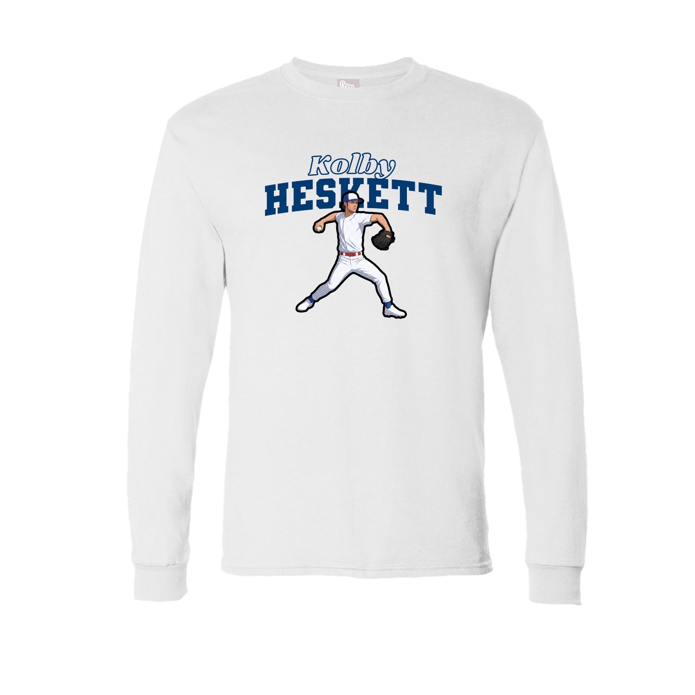 Long Sleeve Tee — Name Arch in White