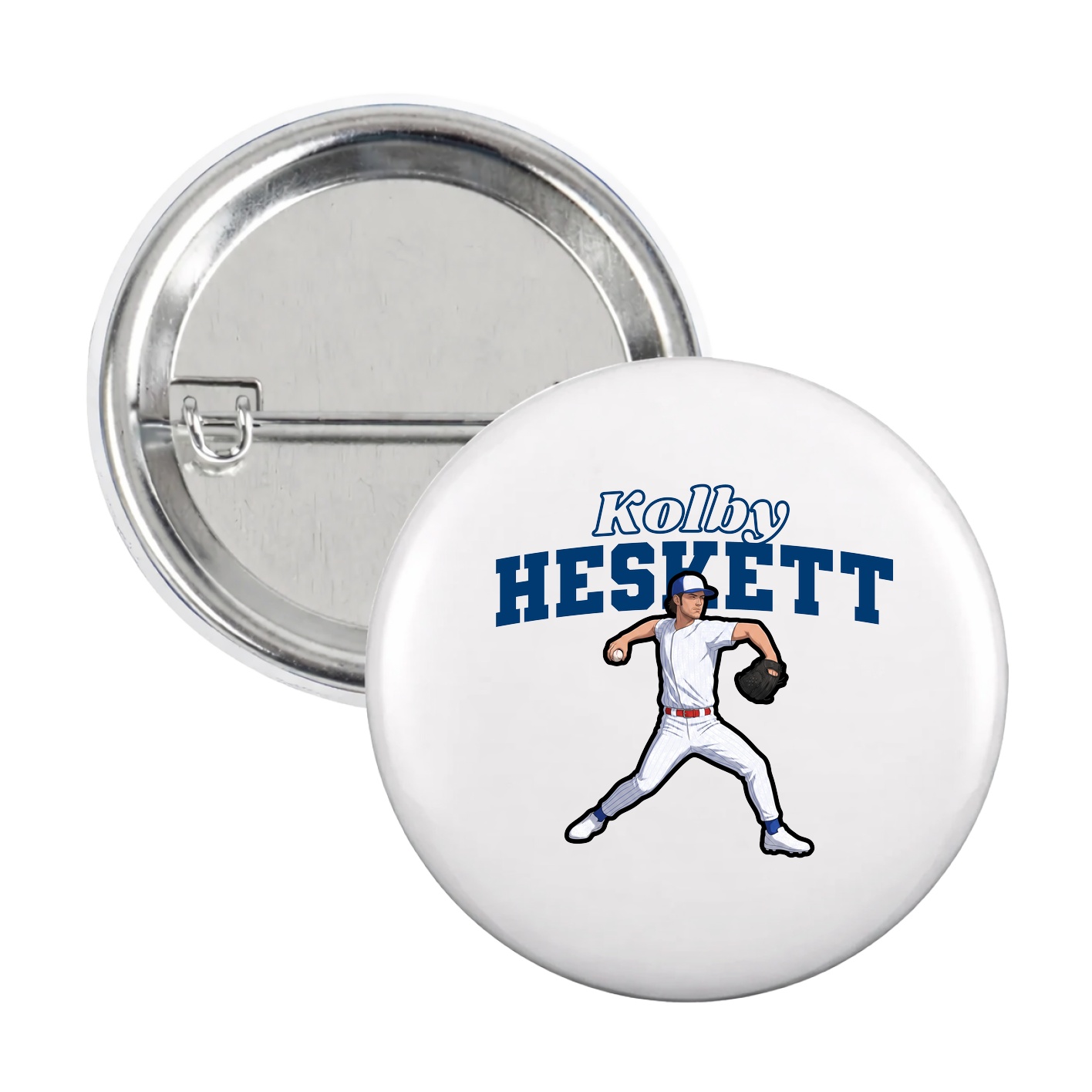Game Day Button — Name Arch in White