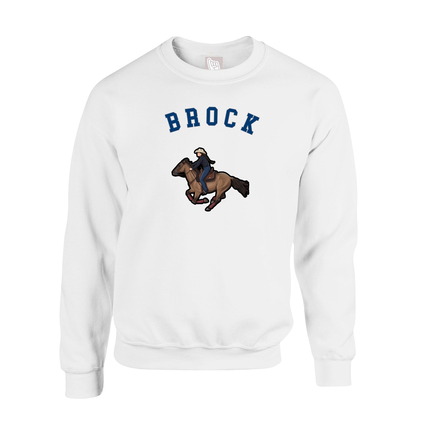 Fleece Crew — Shirsey Arch in White