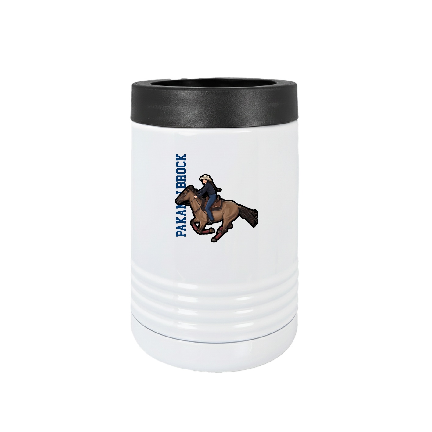 Beverage Holder — Name Vertical in White