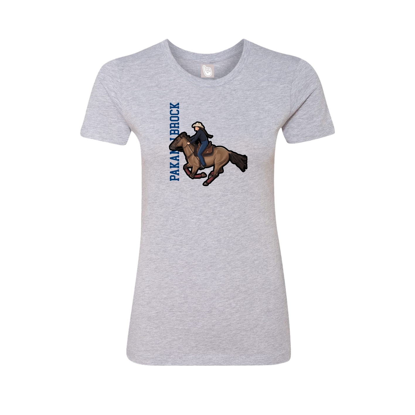Fitted Women's Tee — Name Vertical in Grey