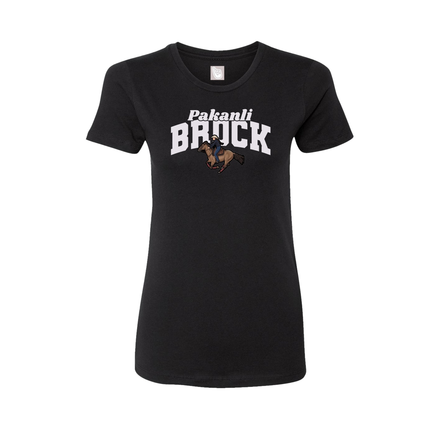 Fitted Women's Tee — Signature Arch in Black