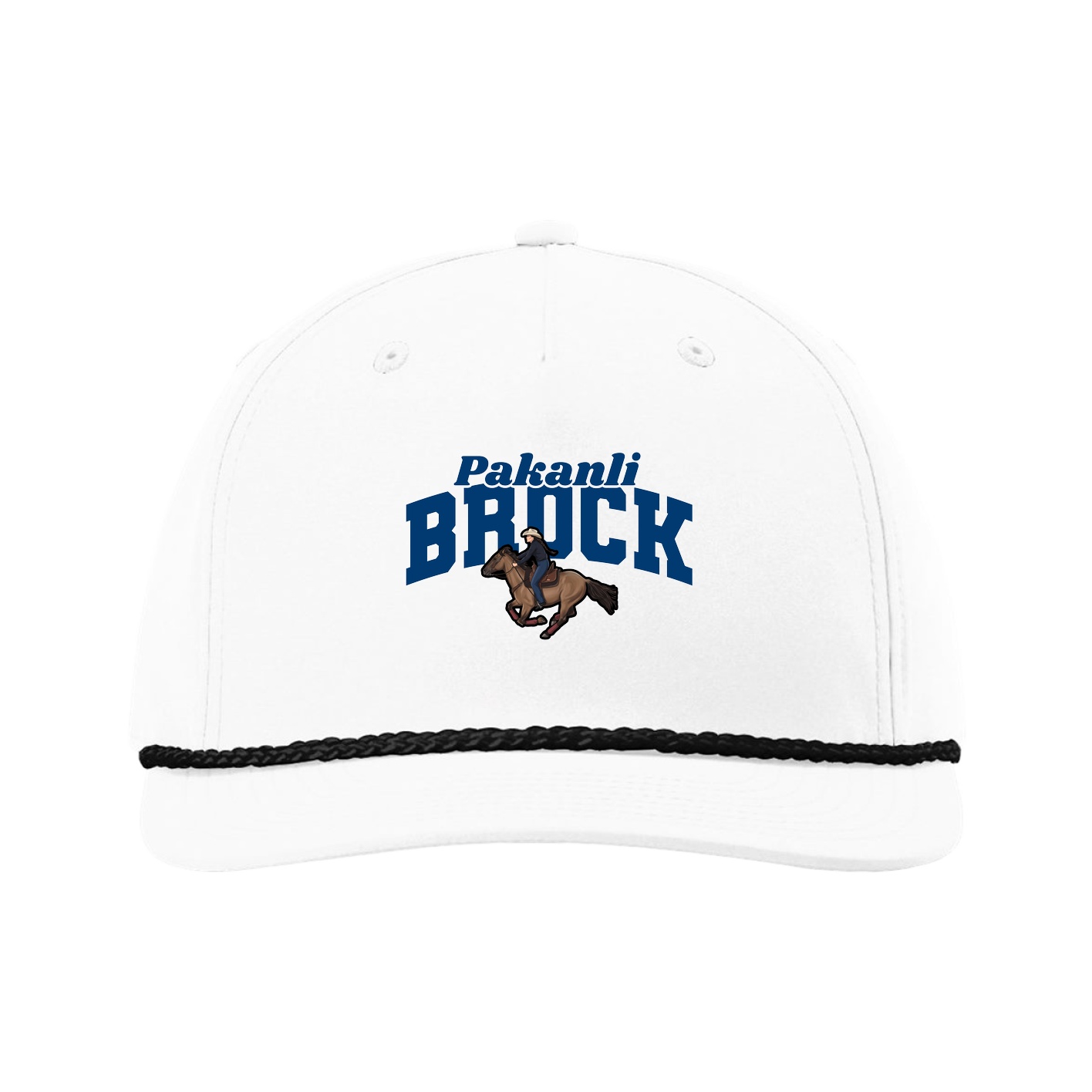 Five-Panel Classic Rope Cap — Signature Arch in White