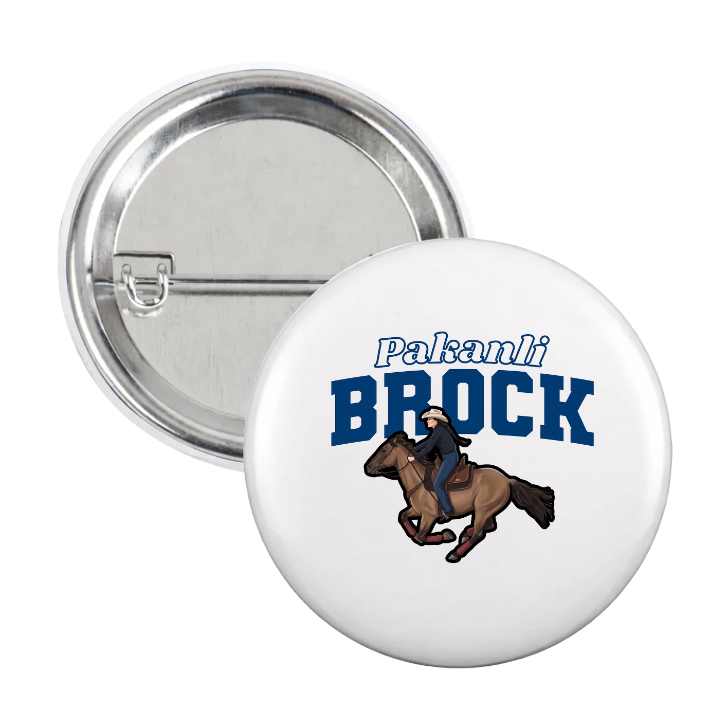 Game Day Button — Name Arch in White