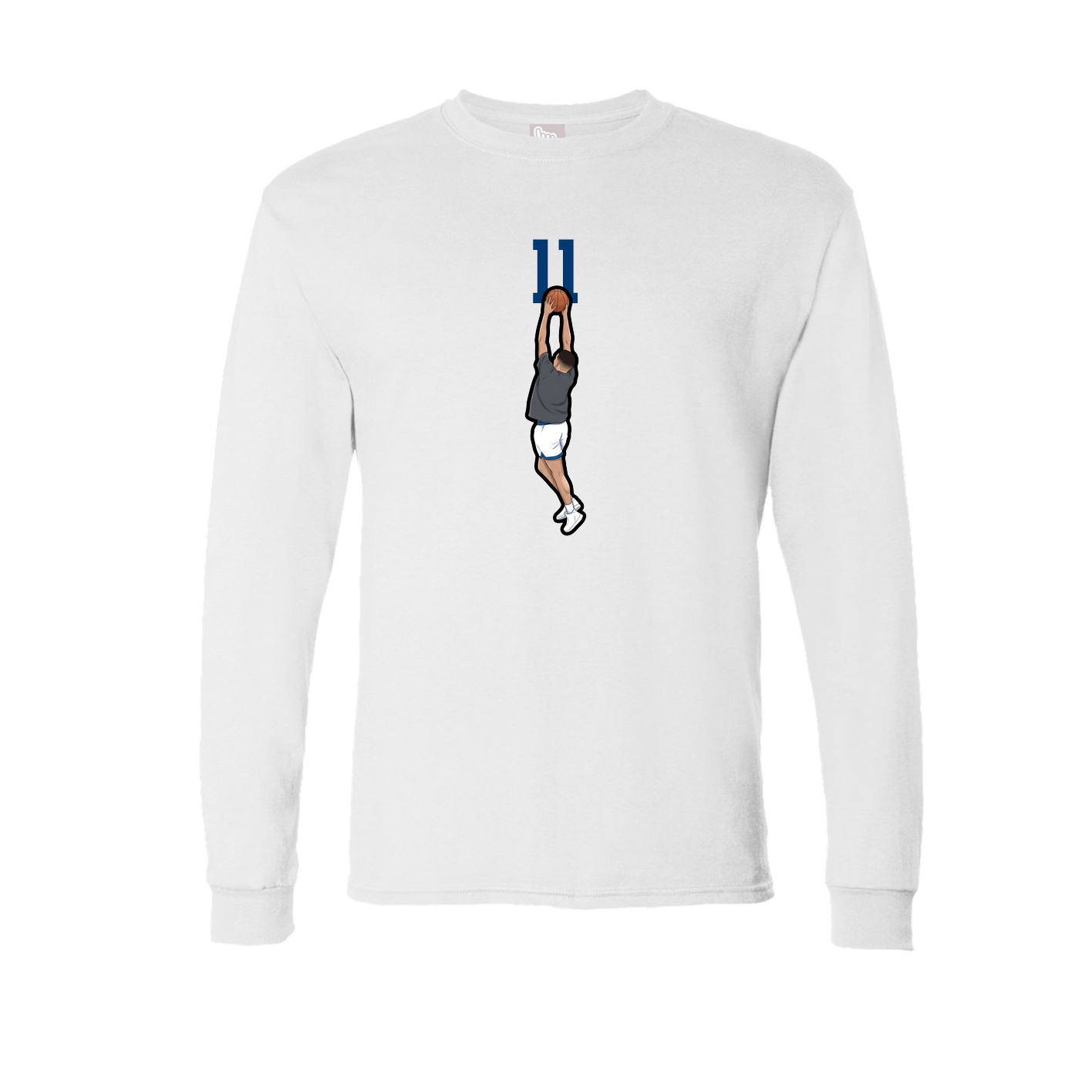 Long Sleeve Tee — Number Top in White