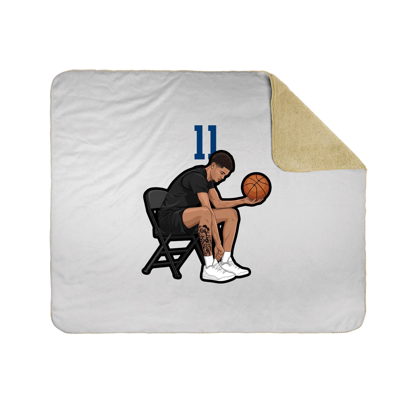 Throw Blanket — Number Top in White
