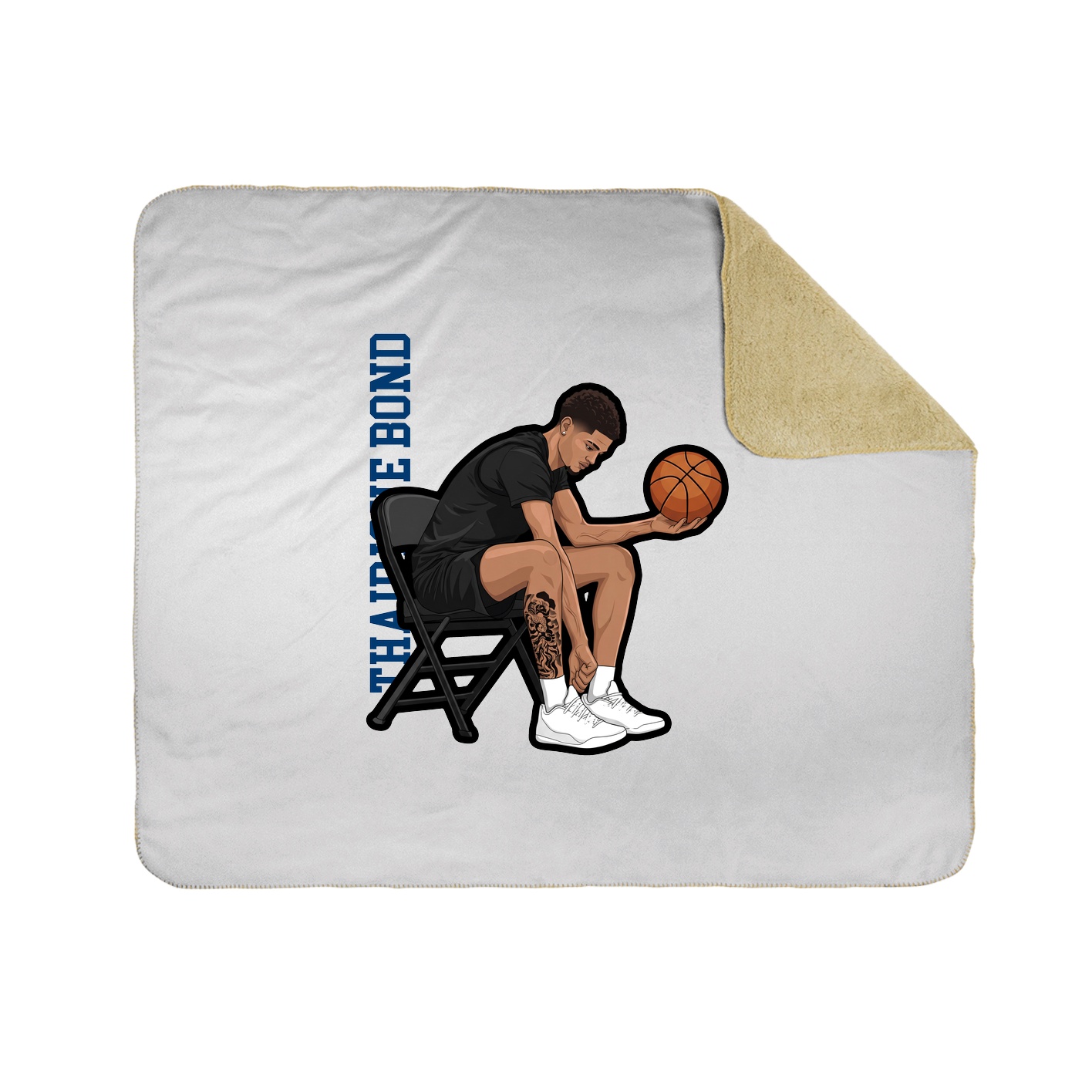 Throw Blanket — Name Vertical in White