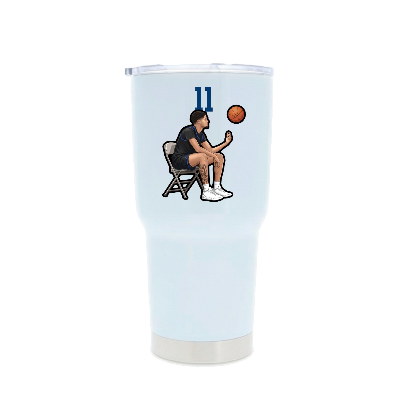 30oz Stainless Steel Tumbler — Number Top in White