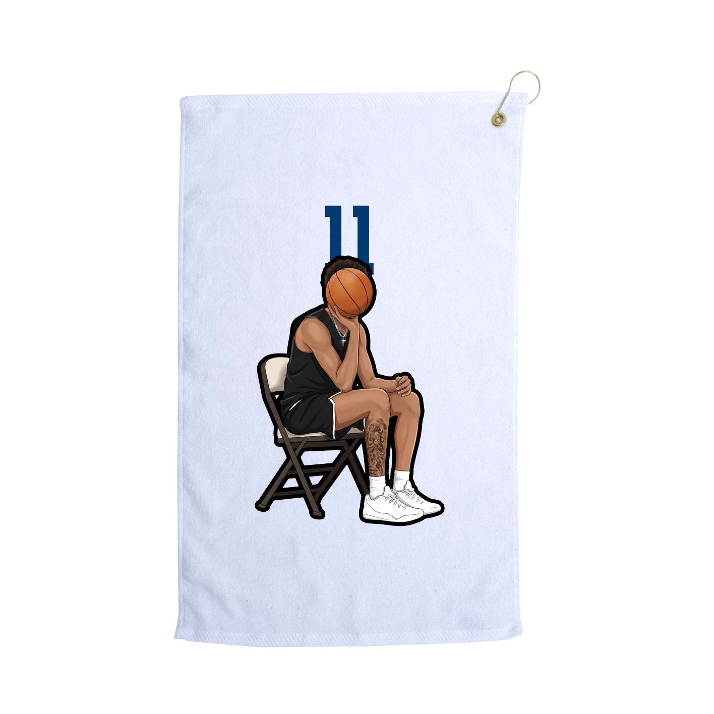 Golf Towel — Number Top in White