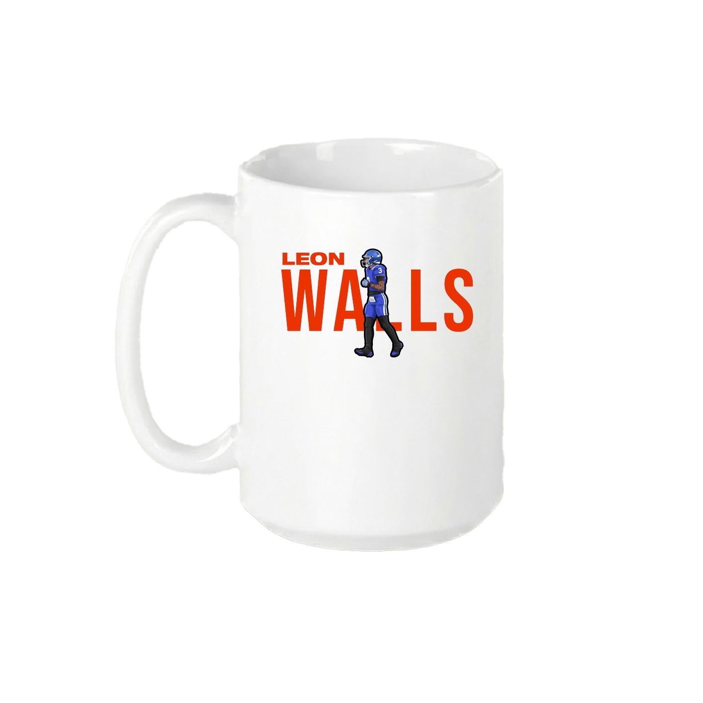 15oz Coffee Mug — Player Name in White