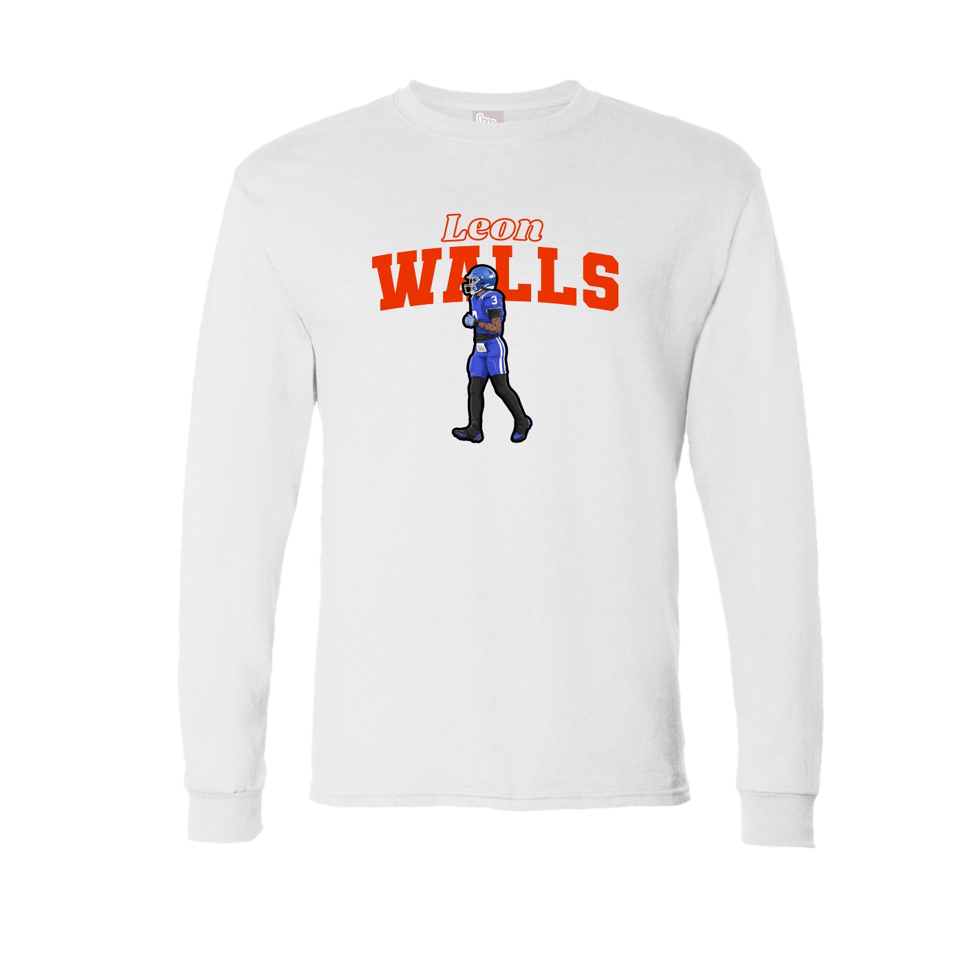 Long Sleeve Tee — Name Arch in White