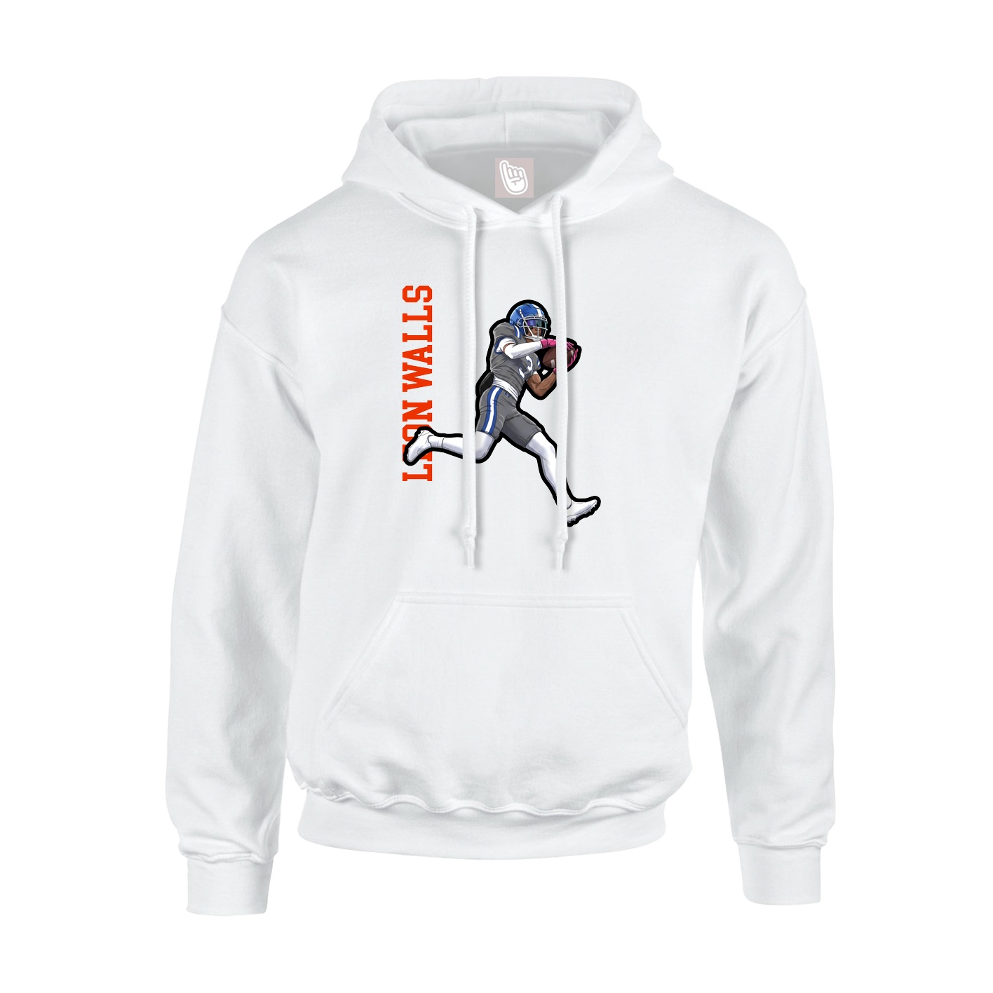 Youth Hoodie — Name Vertical in White