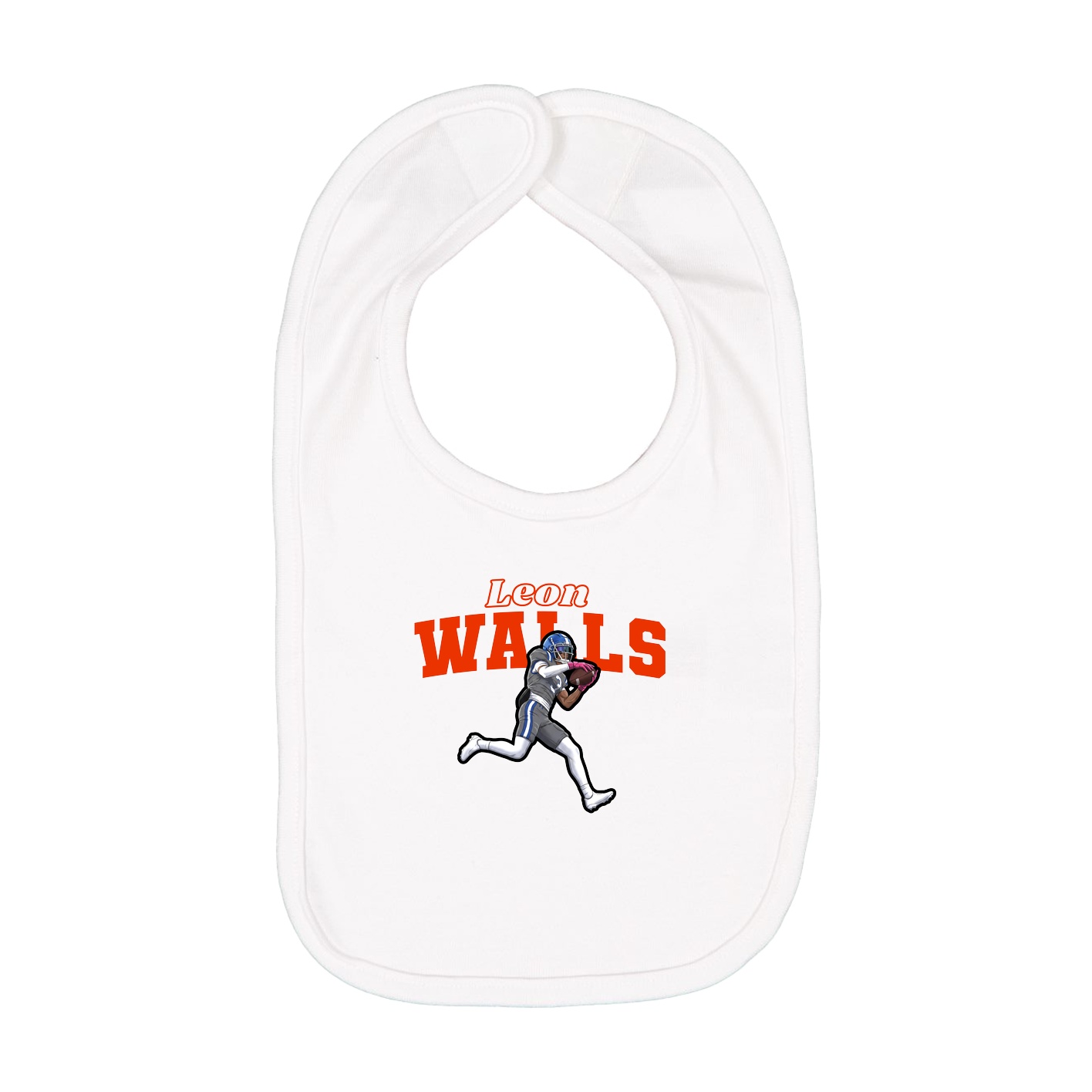 Infant Bib — Name Arch in White