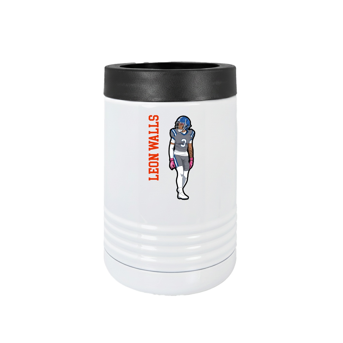 Beverage Holder — Name Vertical in White