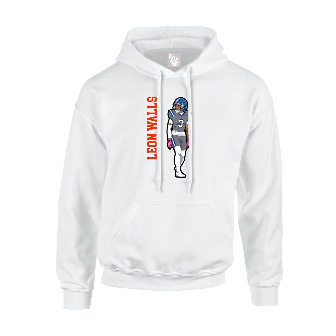 Hoodie — Name Vertical in White