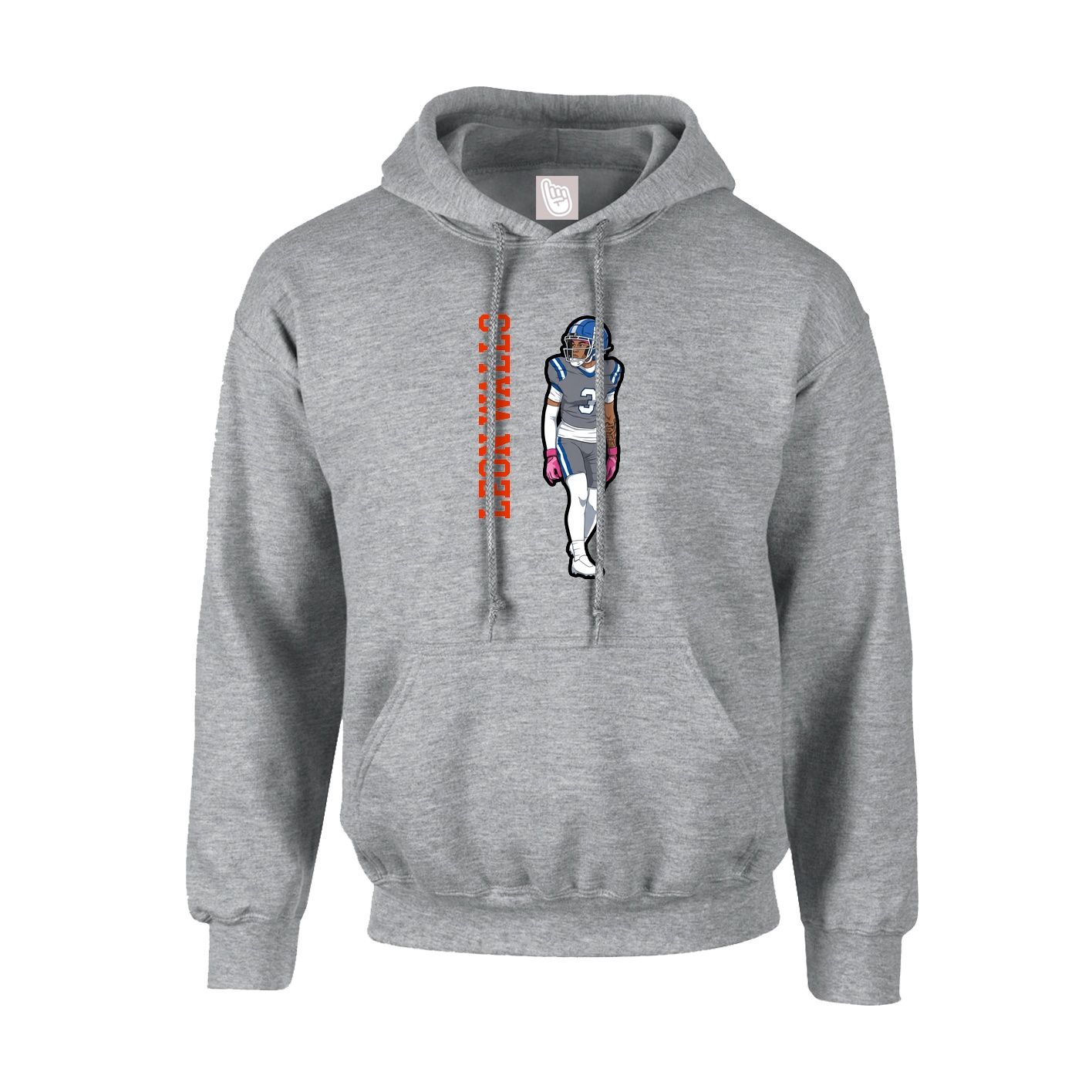 Youth Hoodie — Name Vertical in Grey