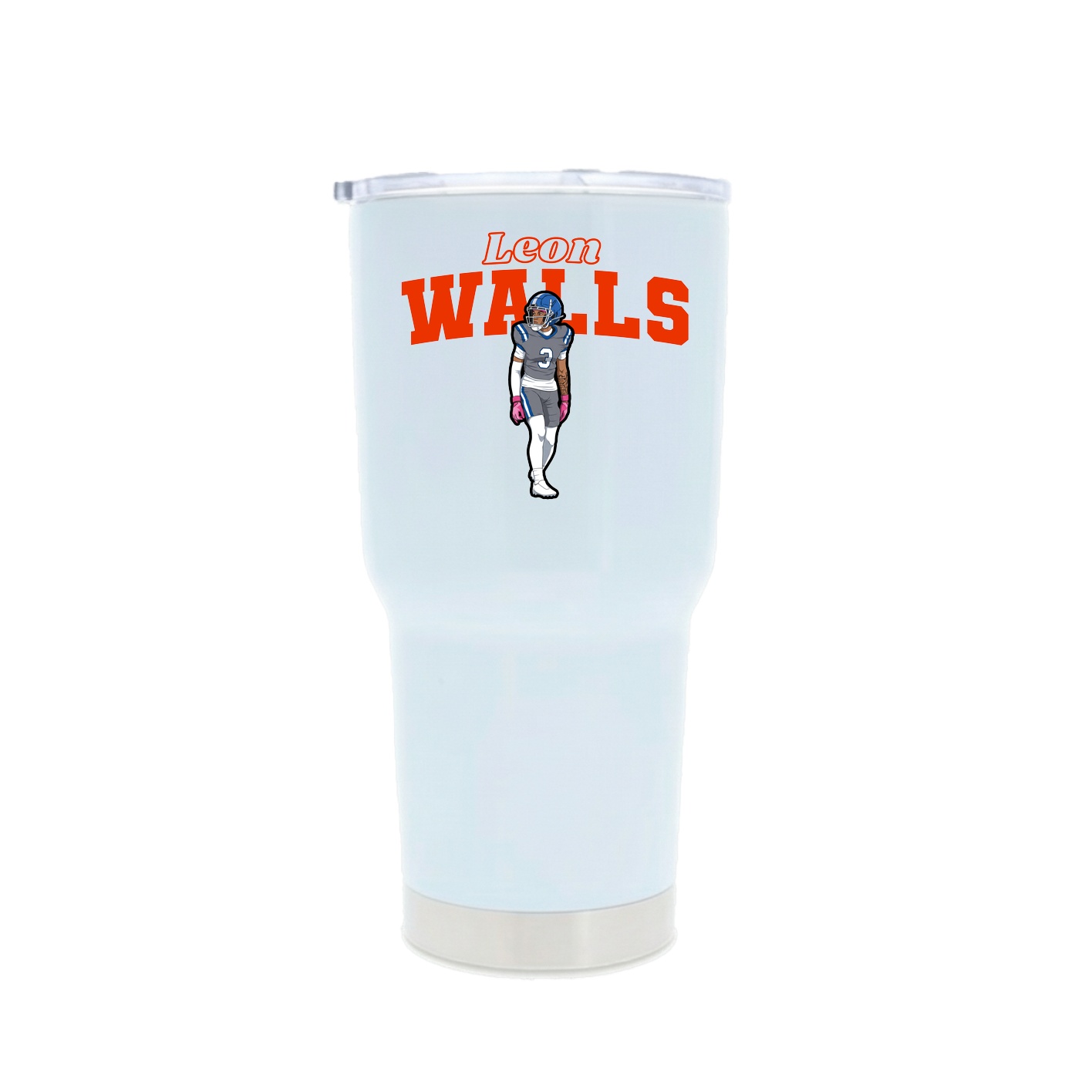 30oz Stainless Steel Tumbler — Name Arch in White