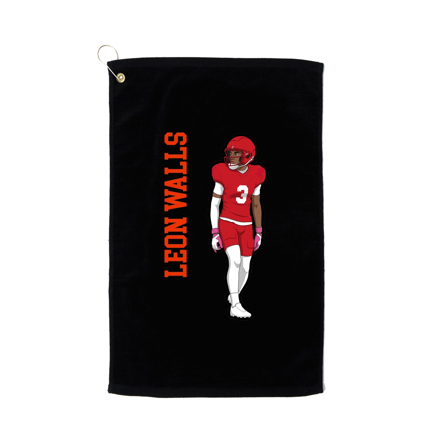 Golf Towel — Name Vertical in Black
