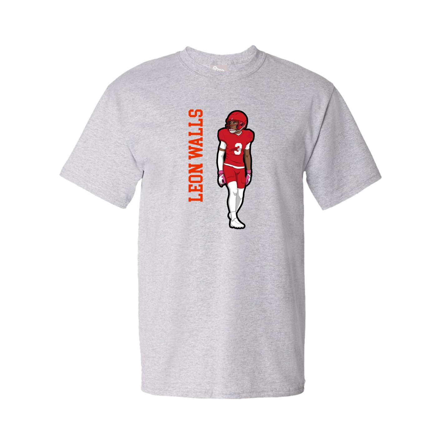 Youth Tee — Name Vertical in Grey