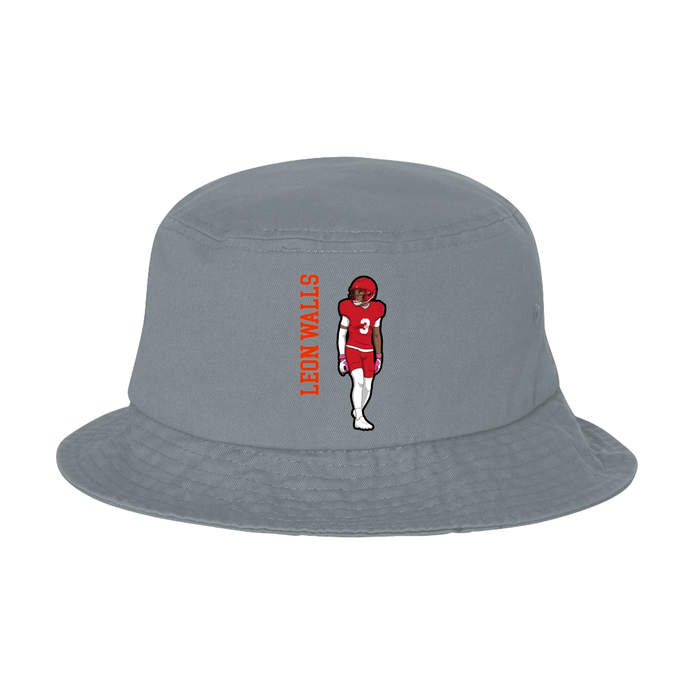 Bucket Cap — Name Vertical in Grey