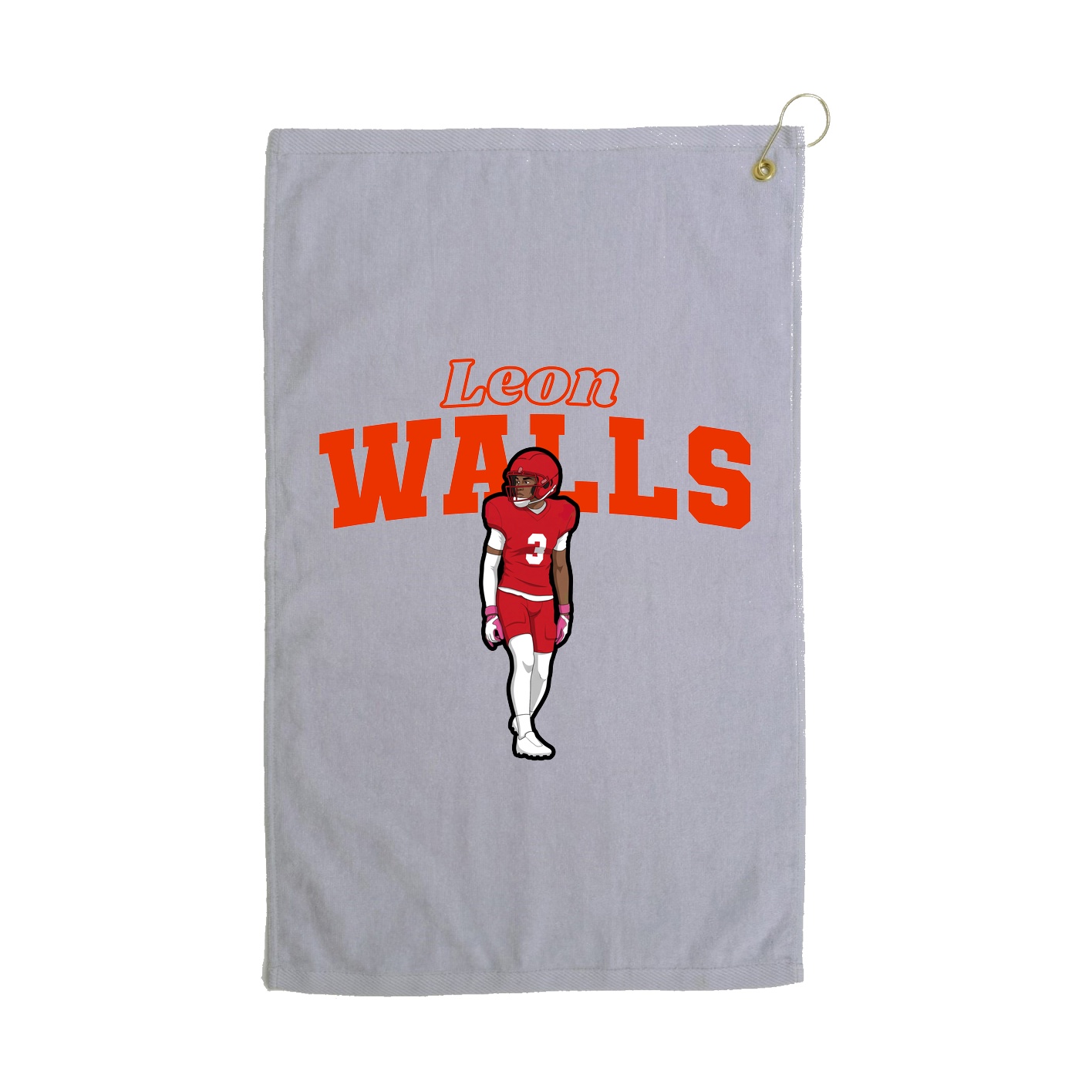 Golf Towel — Name Arch in Grey