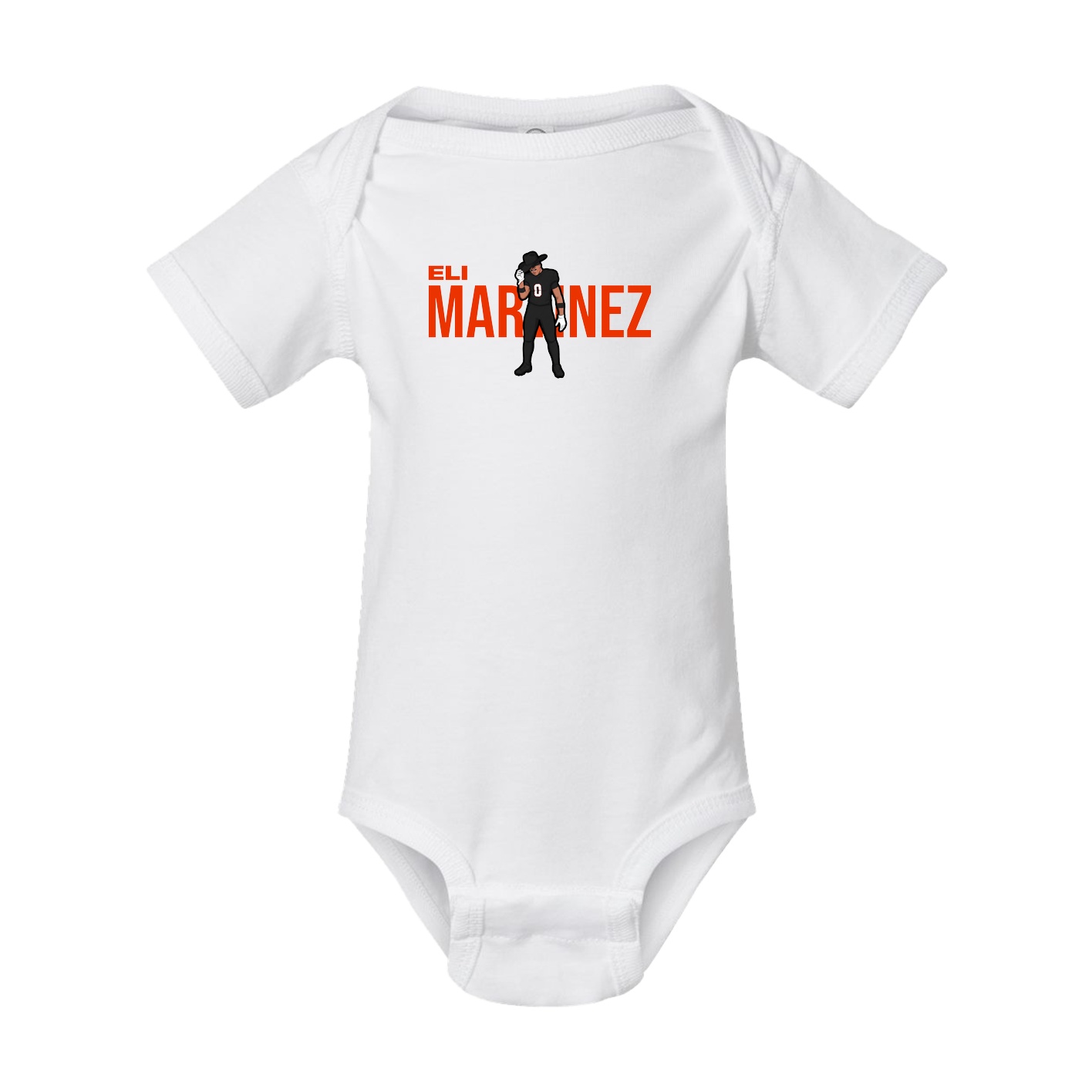 Baby Onesie — Player Name in White