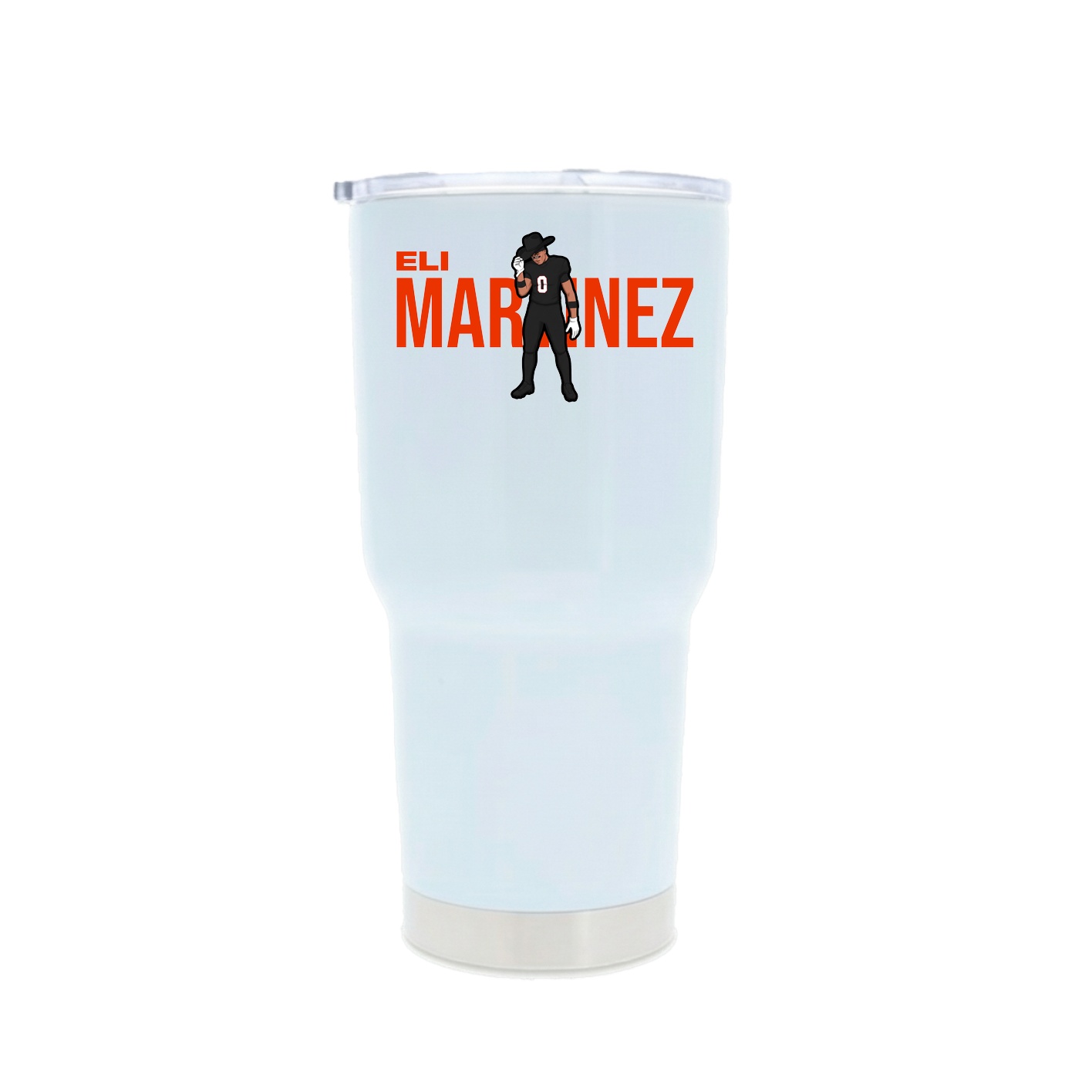 30oz Stainless Steel Tumbler — Player Name in White