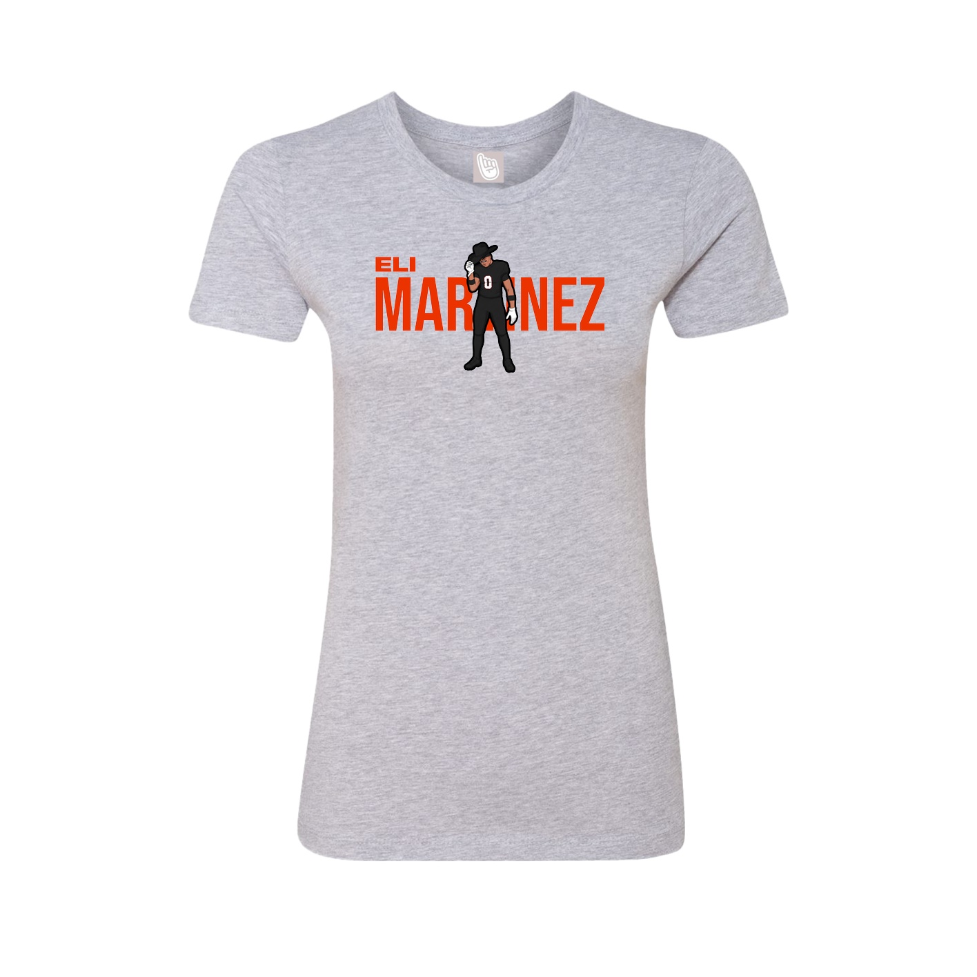 Fitted Women's Tee — Player Name in Grey