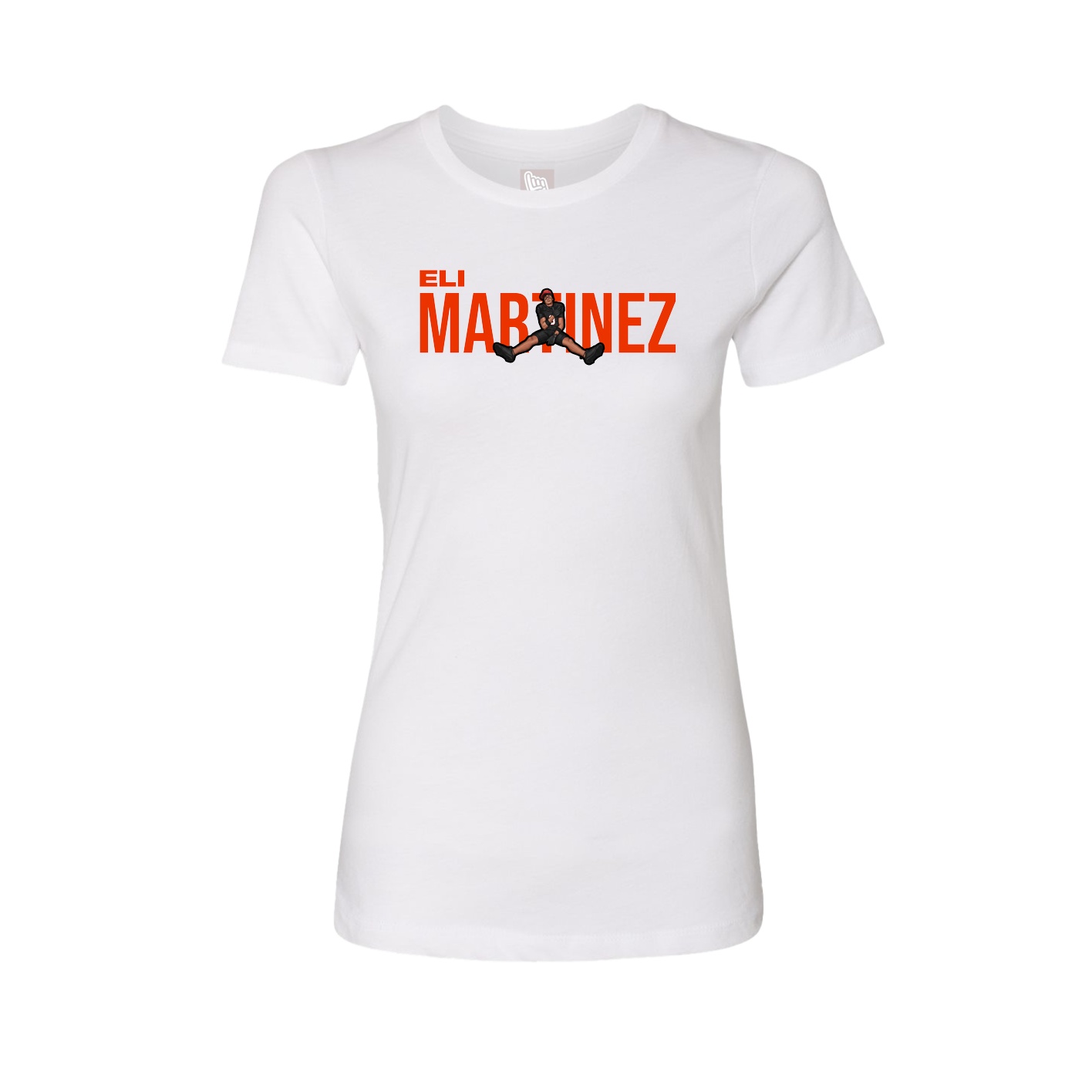 Fitted Women's Tee — Player Name in White