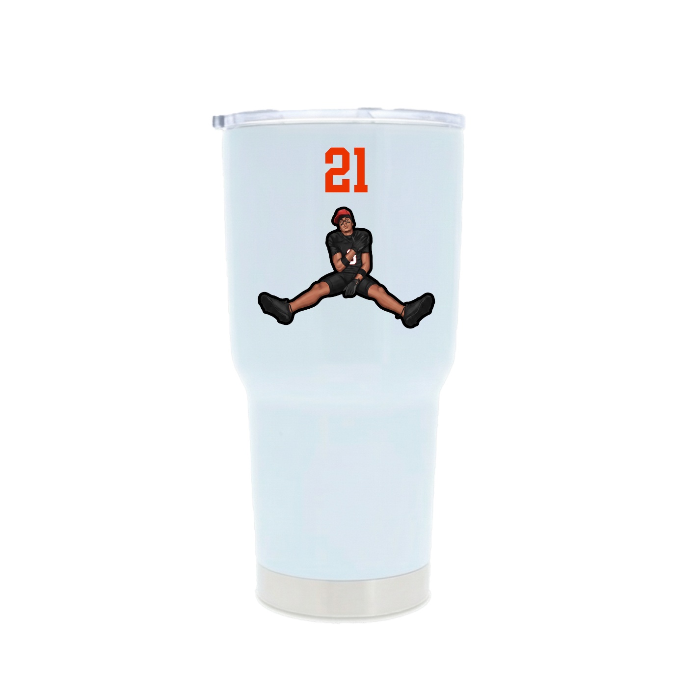 30oz Stainless Steel Tumbler — Number Top in White