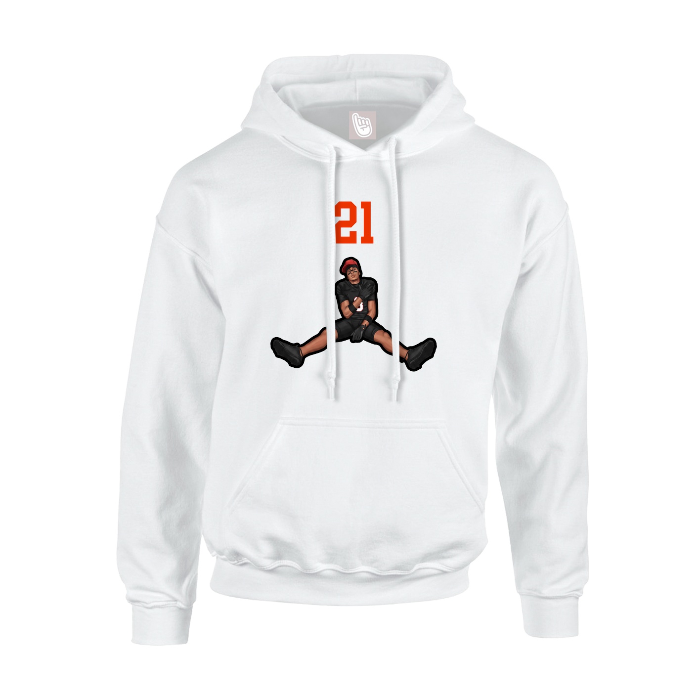 Youth Hoodie — Number Top in White