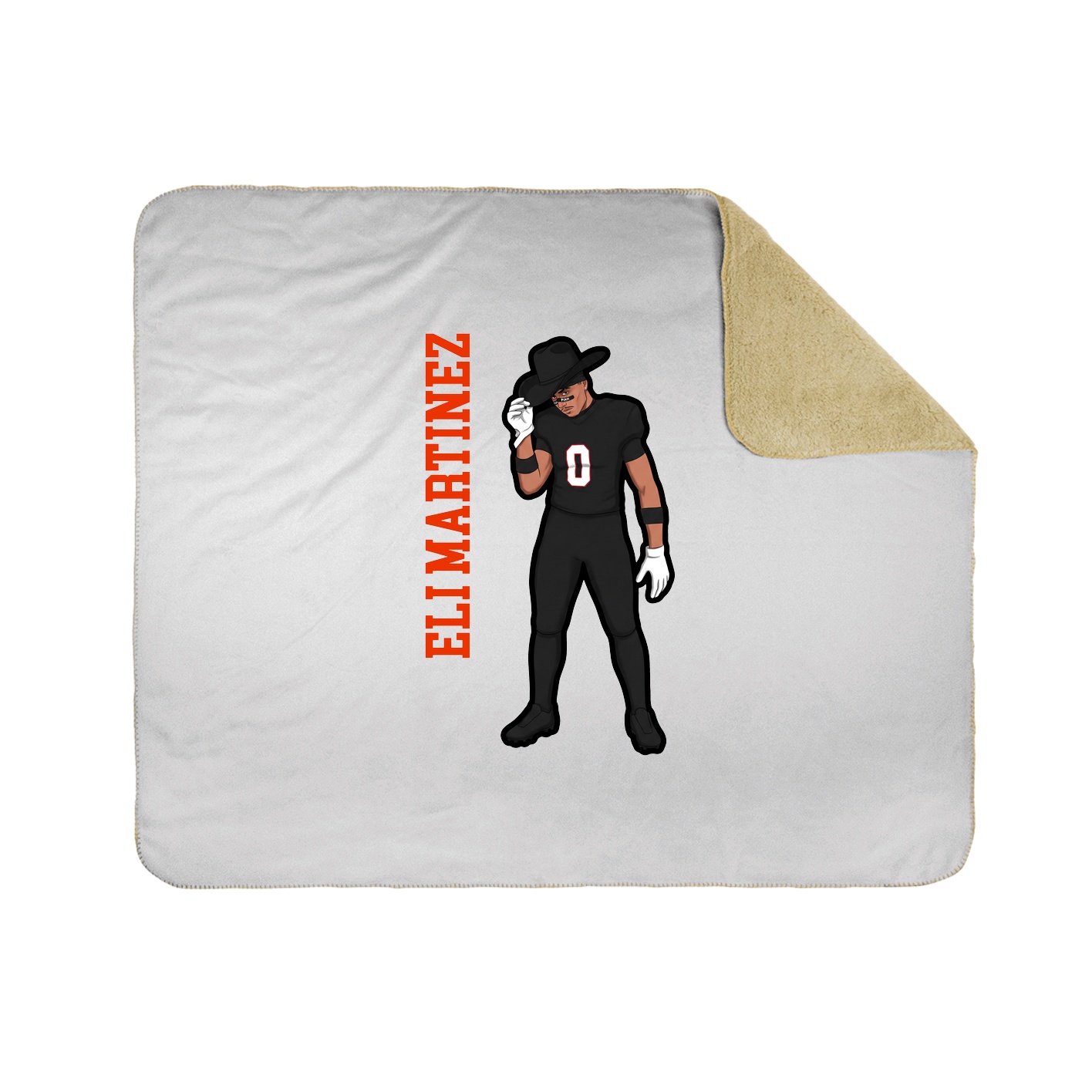 Throw Blanket — Name Vertical in White