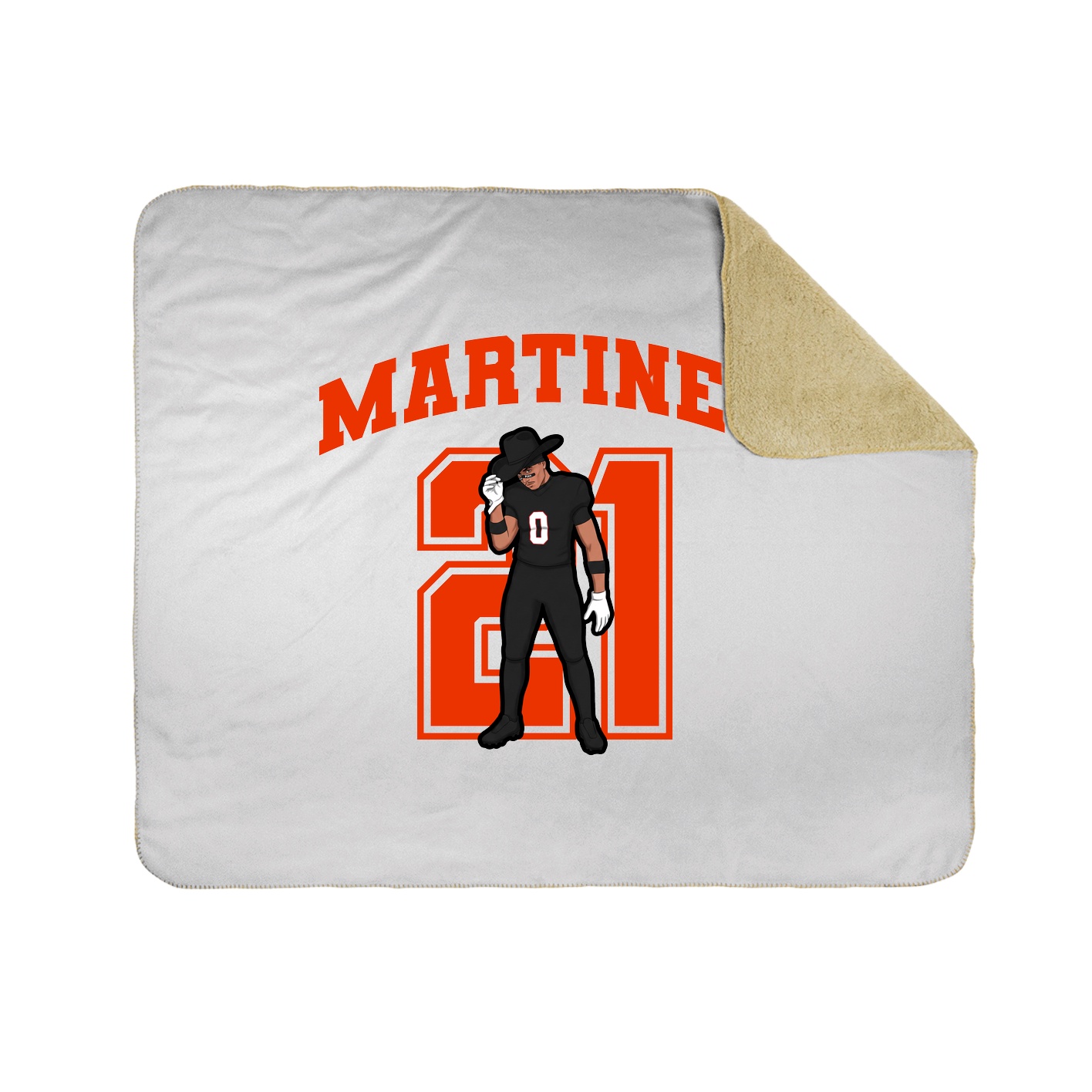 Throw Blanket — Number in White