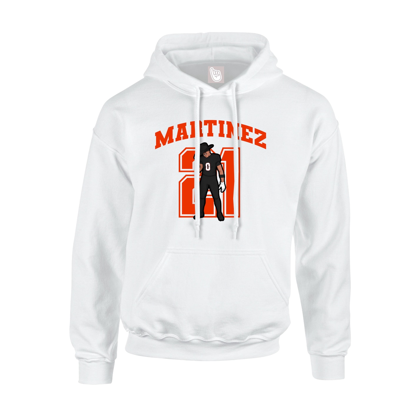 Hoodie — Number in White