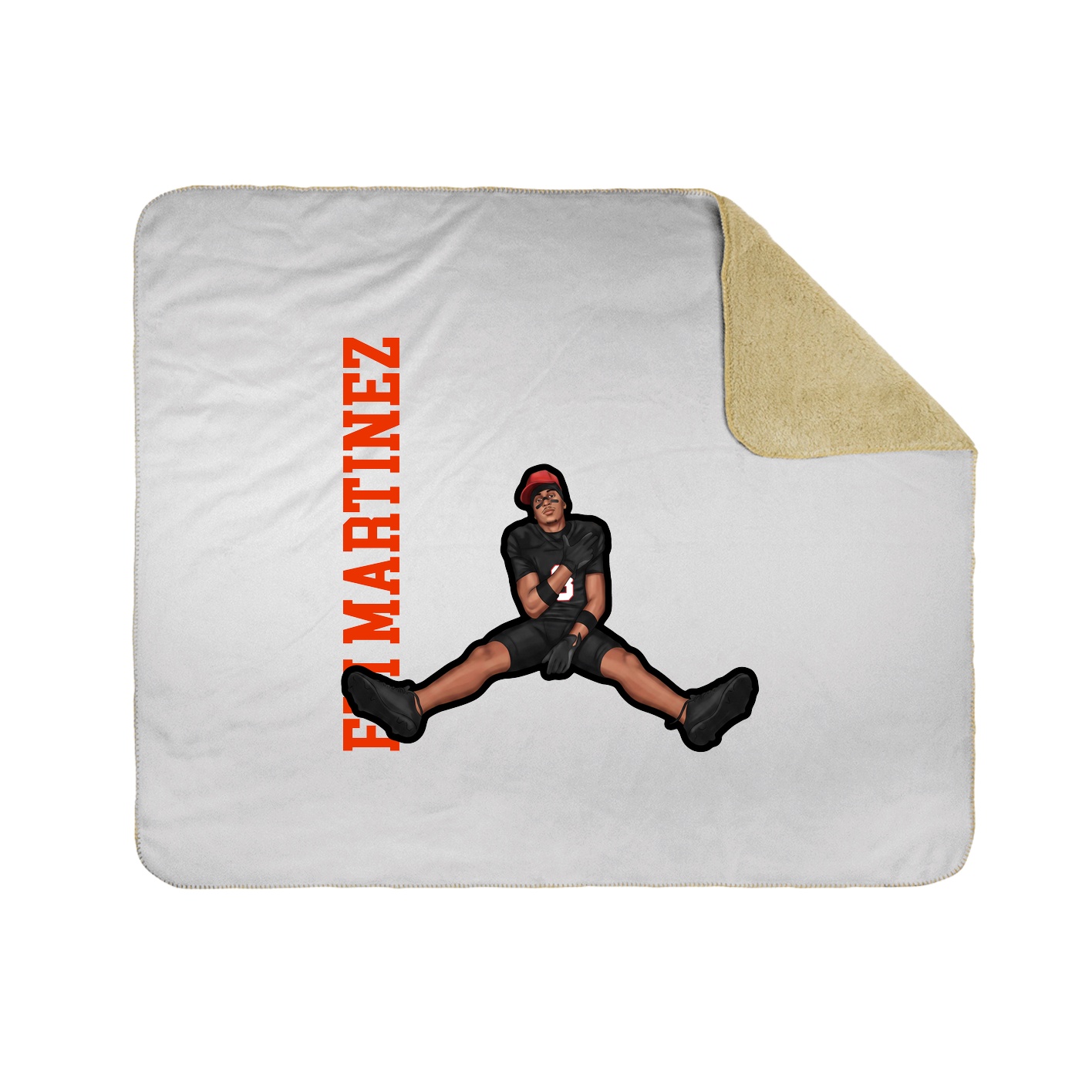 Throw Blanket — Name Vertical in White