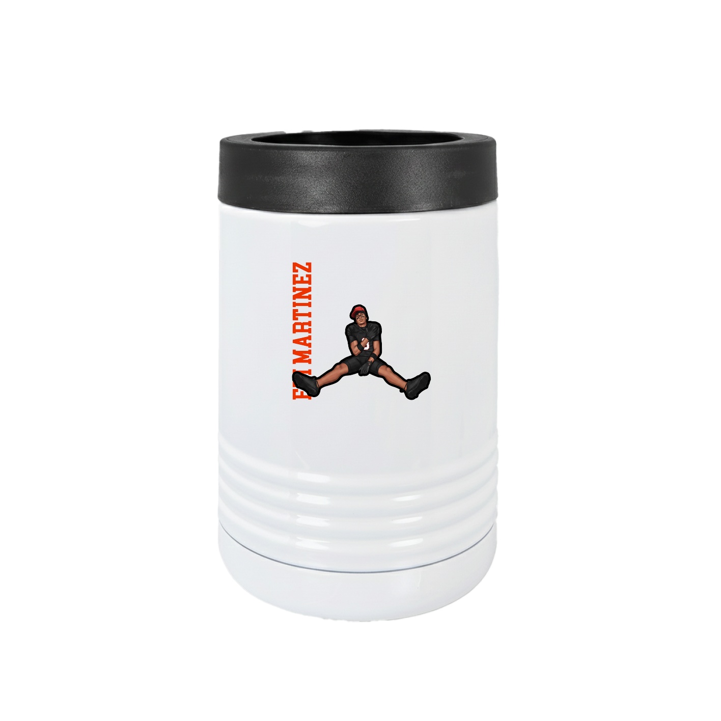 Beverage Holder — Name Vertical in White