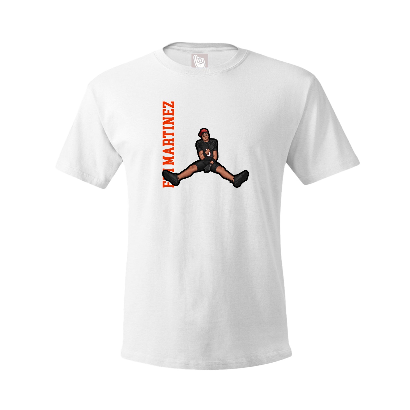 Youth Tee — Name Vertical in White