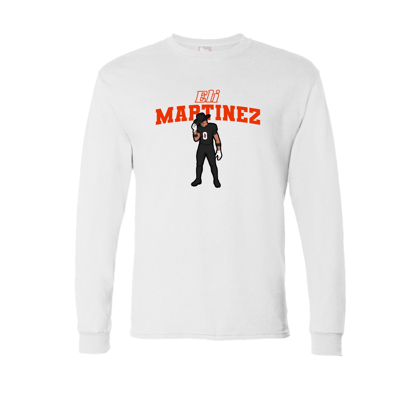 Long Sleeve Tee — Name Arch in White