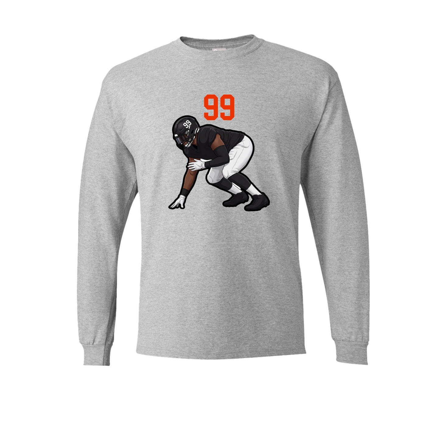Long Sleeve Tee — Number Top in Grey